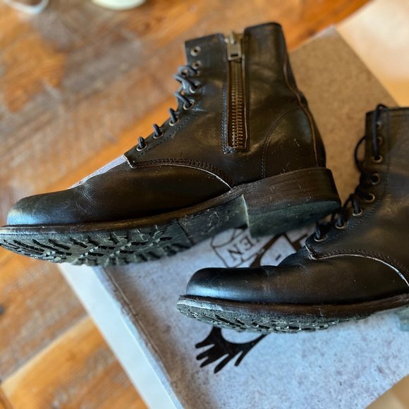 Women's FreeBird by Steven, Manchester Leather Combat Boots Size 10 - Picture 2 of 4